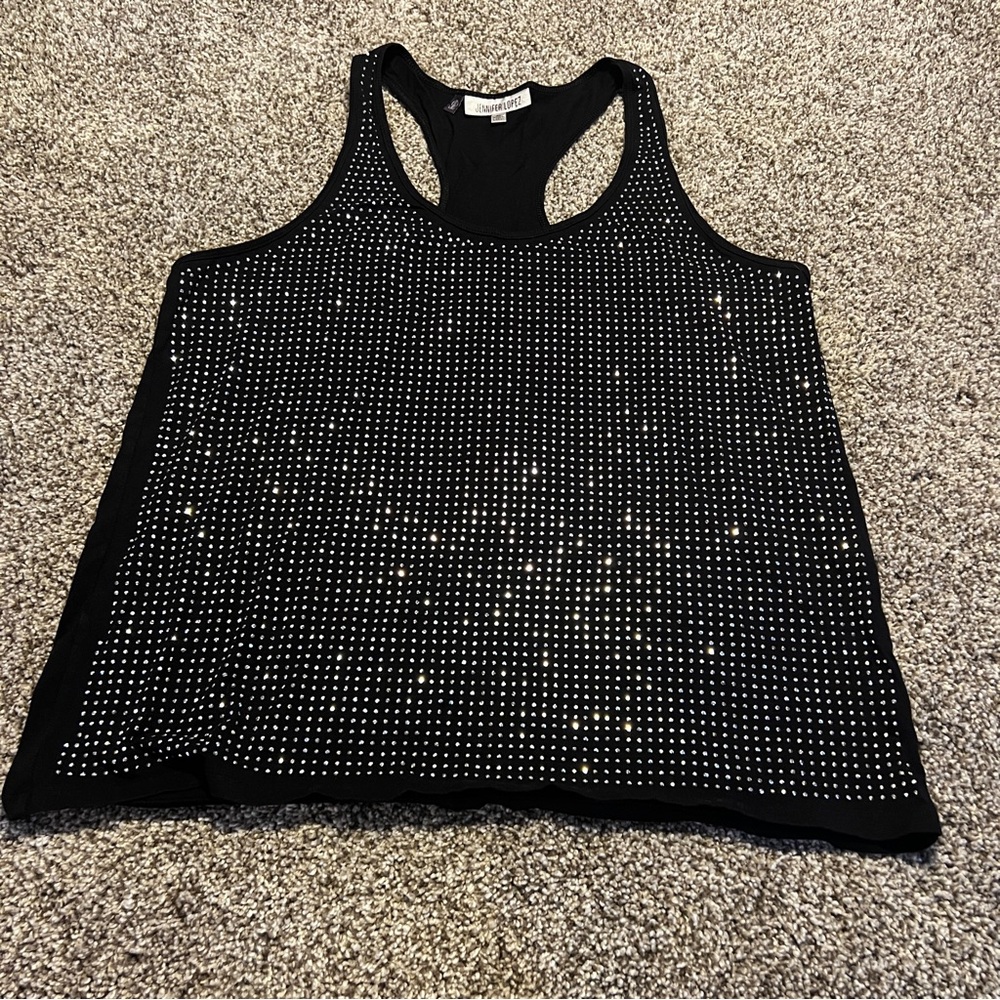 Jennifer Lopez size XL cotton/model blend holiday party studded Black